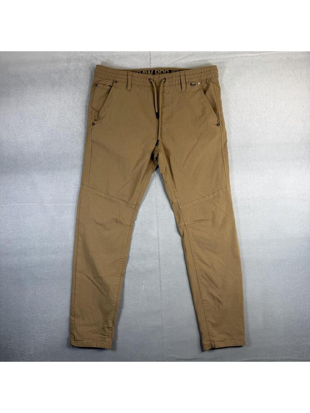 Projek Raw Pants Mens Large Khaki Classic Tech Tapered Performance Stretch